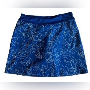 PEBBLE BEACH Golf Skort Blue Floral Pockets Athletic Skirt Shorts Golf Stretch